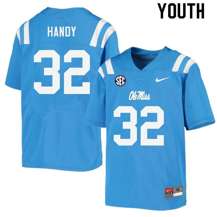 Youth #32 Jaden Handy Ole Miss Rebels College Football Jerseys Sale-Power Blue - Click Image to Close
